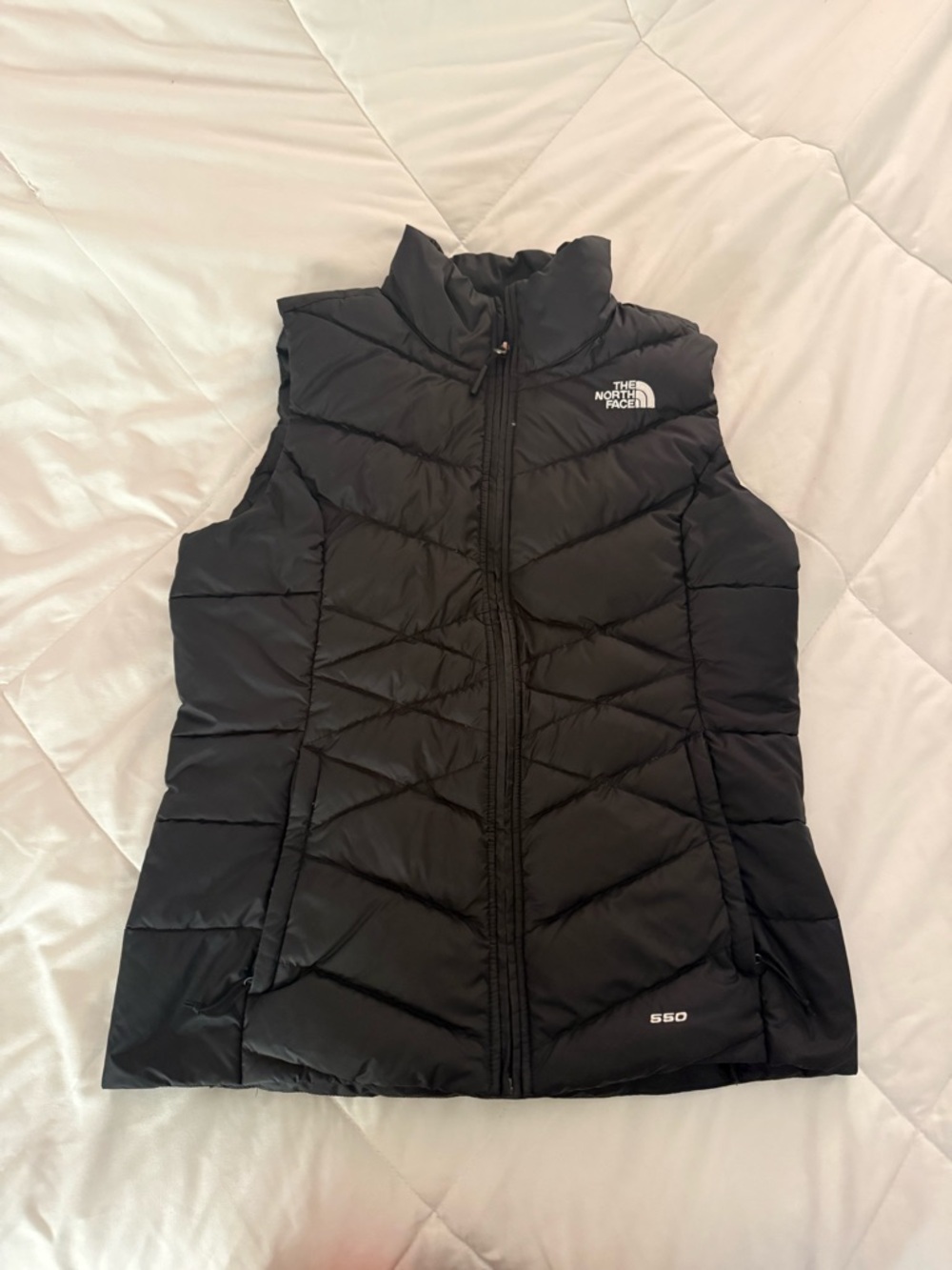 The North Face Black Quilted Puffer Vest with High Collar
